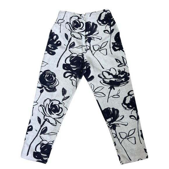 Vintage Sinley Bold Floral Tapered-Leg Pants Size 10 - Picture 3 of 8